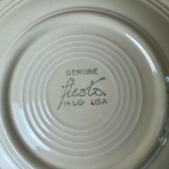 Fiesta Fiestaware VINTAGE 1936-1951 Old Ivory Set‎ of 2 Saucer plates - Picture 4 of 8